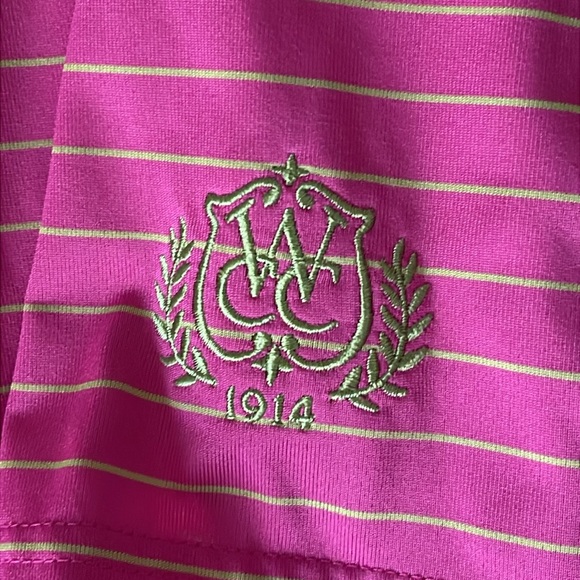 ~Donald Ross Pink &Tan Short Sleeve Golf Polo Size Large - Picture 8 of 9